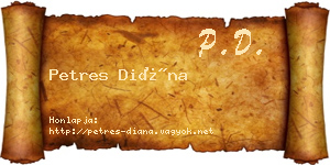 Petres Diána névjegykártya
